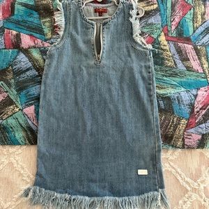 Girls Denim Fringe Dress BNWOT 7 for all Mankind